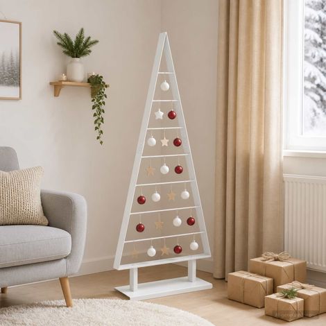 vidaXL Árbol de Navidad de metal KUOPIO 125 cm Acero Blanco (1/5)