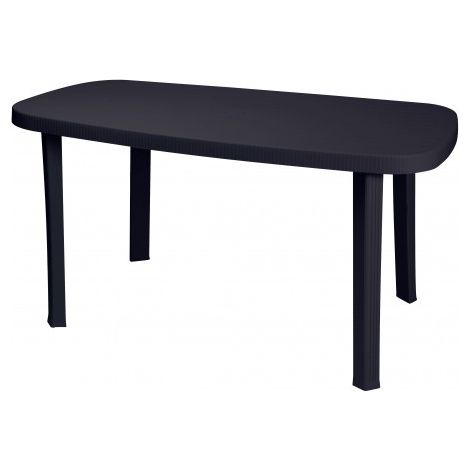 Tavolo Otello in resina antiurto antracite senza incrocio cm 136x82x72 da giardino esterno (1/2)