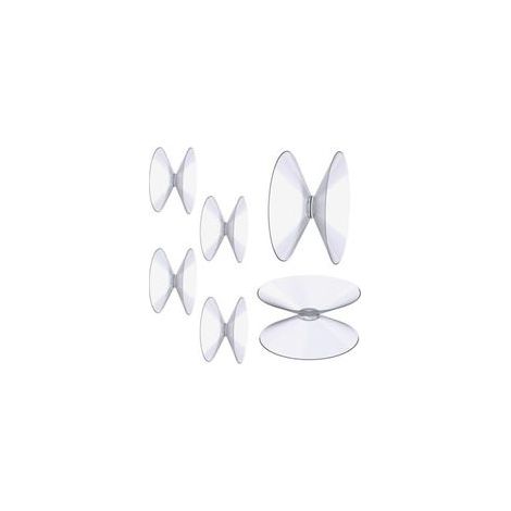 6 Pièces Ventouses Double Face, 4 cm Ventouses Transparentes, Extra Fortes PVC Plastique Suspension Rideau Isolant Ventouse pour Miroir De Table En Verre, Miroir de fenêtre de salle