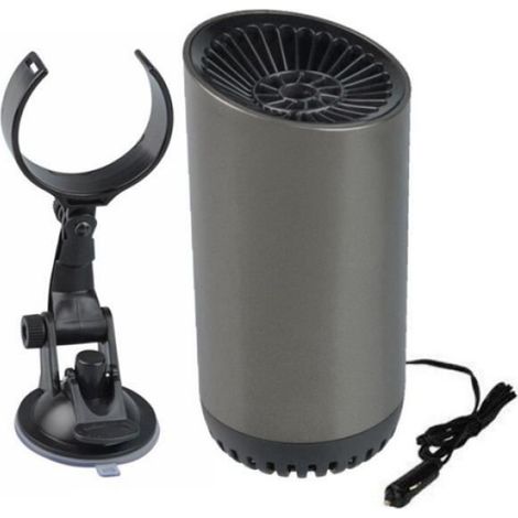 Ventilateur Chauffage Refroidissement Voiture - 12 V DC - Dégivrage Désembuage Portable - ABS Noir - 7,2 x 15 cm - Unité (1/3)