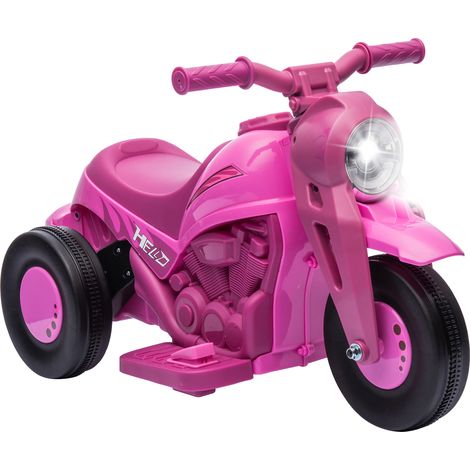 Moto électrique enfant 2-5 ans, tricycle 6V, 3 km/h, fonction bulles, lumières et sons, rose (1/5)