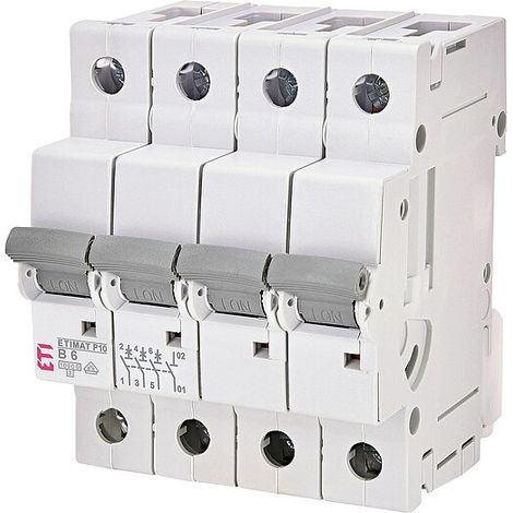 ETI Leitungsschutzschalter ETIMAT P10 3-polig + N, 10kA, B6, REG