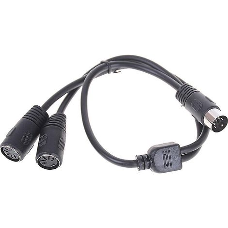 1 câble adaptateur répartiteur MIDI DIN en Y 5 broches de 50 cm (1 fiche mâle vers 2 prises femelles). (1/4)