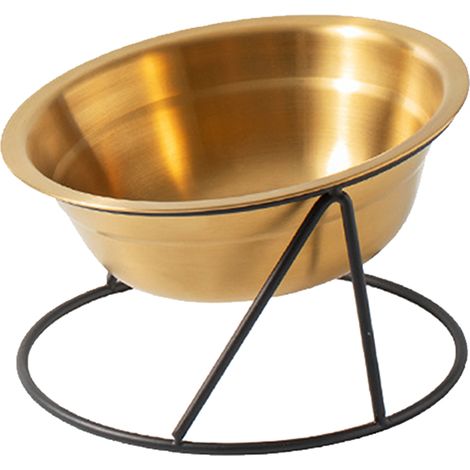 Gamelle en acier inoxydable pour chiens et chats, idéale pour boire et manger, tout en protégeant les vertèbres cervicales. (1/4)