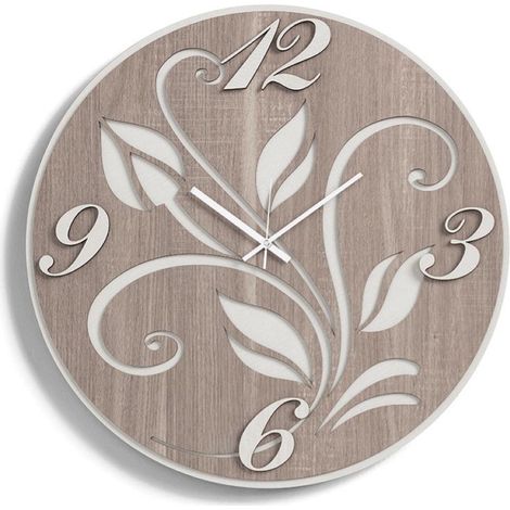Orologio rotondo moderno D50 FIORE in legno laminato TRS (1/2)