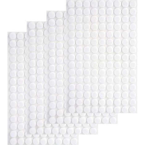 540 Pieces Round Scratch Stickers, 10 mm Double Sided Scratch Sticker, Scracht Adhesive Stickers, Hook & Loop Adhesive Dots for Household, DIY and Craft (White) (1/5)