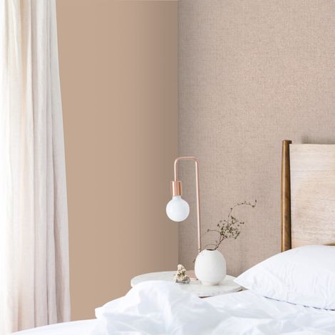 Papier peint intissé lin shimmer beige rosé 1005 x 52 cm – Résistant à la lumière – Application directe sur mur – Entretien facile – WOW