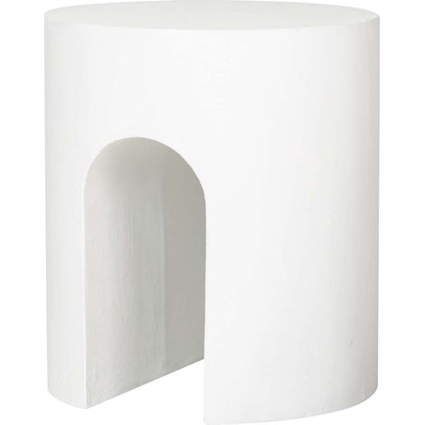 Table d'appoint Sedit blanche avec tabouret 41 x 41 x 47 cm