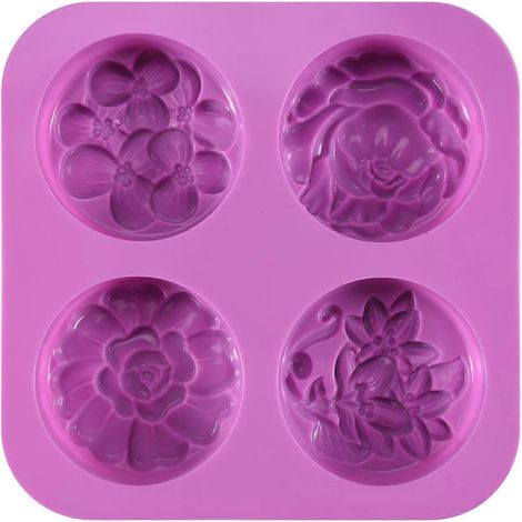 Flower silicone Soap moules fait maison Soap moule Muffin Pudding Jelly Brownie et Cheesecake 1 pièces (1/5)
