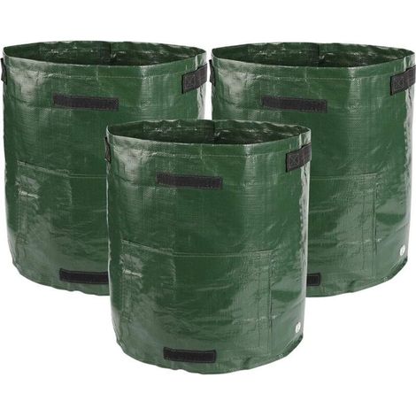 Lot de 3 Sacs à Plantes Sac Culture Pomme de Terre Sacs de Culture Sac de Plantation Respirants pour Pommes de Terre, tomates, Carottes, oignons, Fleurs et légumes, 34 x 35 cm (1/4)