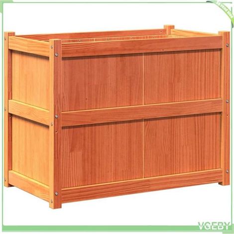 Jardinière - FAFEICY - 837471 - Cire marron - Bois de pin massif - 90 x 50 x 70 cm (1/5)