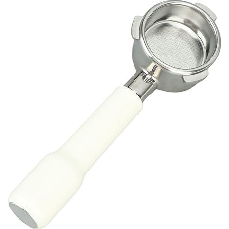 54mm Kaffee Bottomless Portafilter, Edelstahl 3 Ears Kaffee Portafilter für 8 Series Kaffeemaschinen (weiß)