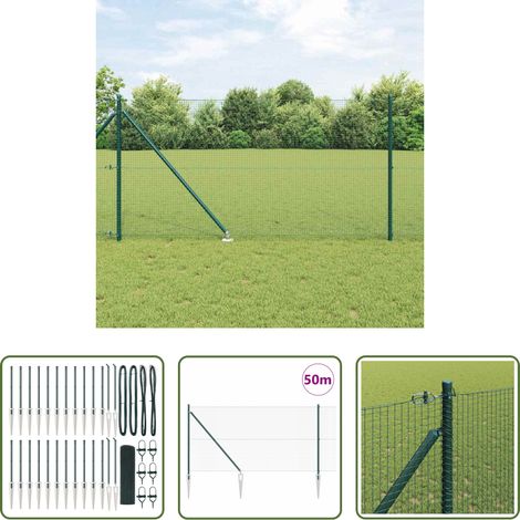 Poteau de clôture -  Poteau de clôture. Vert 50 x 1 m (maille de 19 x 19 mm) (1/5)