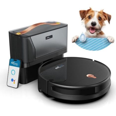 Robot Staubsauger Wischgerät Connecté EZICLEAN I-Bot Z5 - 75 min - 2.6Kpa - 60-90m² - Harte Böden - 0.25L