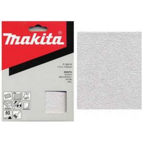 Makita - Papel de lija K60, 114x140 mm, 50 piezas P-36603