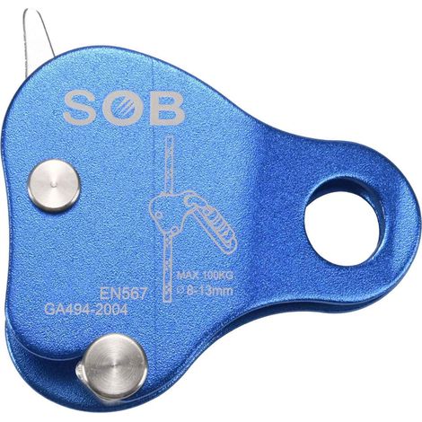 Bloqueur de Corde - 1 Pièce - Aluminium Aviation - Sécurité 24 kN - Escalade et Alpinisme - Bleu 7x7,7 cm (1/5)