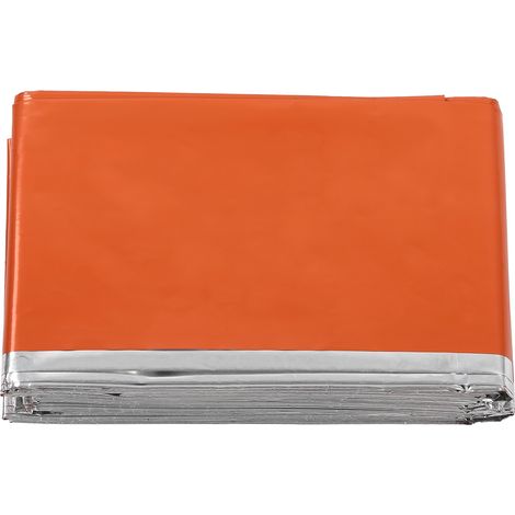 Couverture de Survie Réfléchissante Orange Aluminisée PE 80g Imperméable Reusable pour Camping Urgence (1/5)