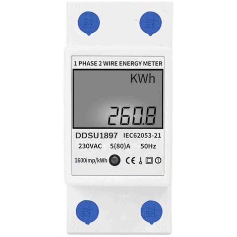 Digitaler Stromzähler, einphasig, DIN-Schiene, Strom, einadrig, zweiadrig, multifunktional (1/5)
