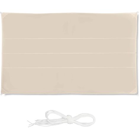 Vela ombreggiante rettangolare 4 x 6 m beige 1300029304