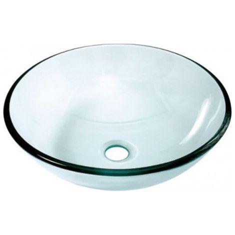 Aufsatzwaschbecken Glas transparent 42x42x14 cm (1/2)