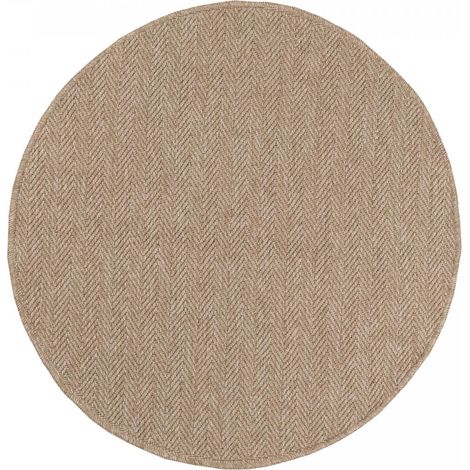 Tapis extérieur kilim Ø80cm beige rond JUTE ART 4
