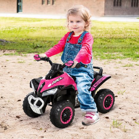 Porteur Enfants SANS Moteur Quad 18-36 Mois dimensions 67L x 38l x 44H cm Effets Lumineux et sonores PAS ÉLECTRIQUE Rose Noir