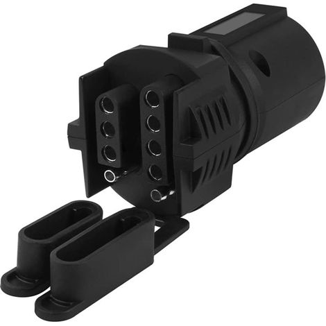 Adaptador de clavija redonda de 7 pines a clavija plana de 4 pines y 5 pines para remolque, autocaravana y barco.