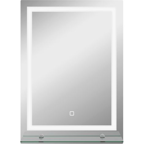 Miroir de salle de bain avec éclairage intégré, miroir mural avec 3 couleurs de lumière, indice de protection IP44, interrupteur tac (1/5)