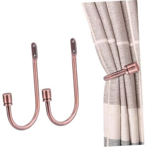 Pair of U-Shaped Wall-Mounted Curtain Tiebacks, Multifunctional Decorative Tiebacks, Easy Installation for Clothes and Accessories, Vintage Style for Living Room and Bedroom