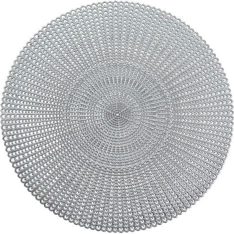 Platzset 'Cut out' Kunststoff, rund, silber
