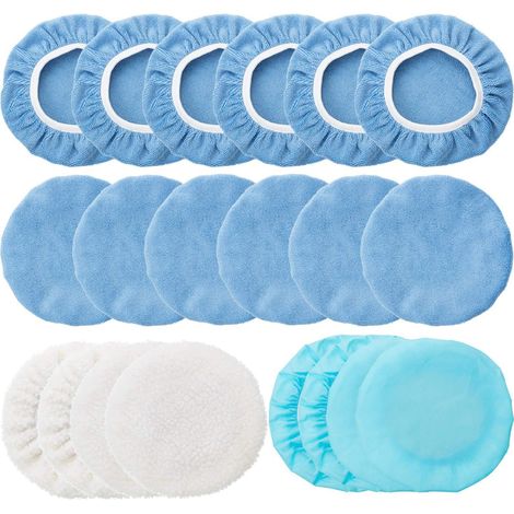20Pcs 9-10 inch Bonnets de Polissage en Microfibre Bonnet Buffing Pad Bonnets de Lustrage Voiture Ensemble de Bonnets Polir pour Lustrage Cirage Polissage (1/5)