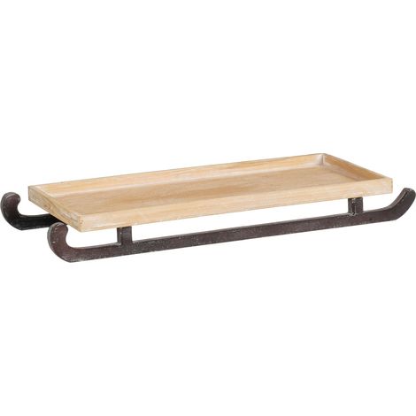 Mica Decorations Tablett in Schlittenform 62 x 25 cm natur/braun