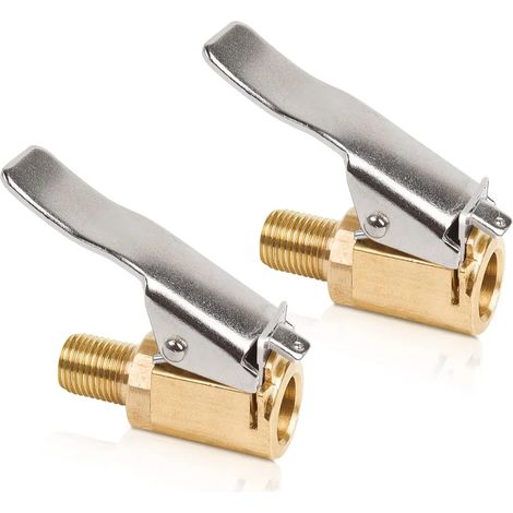 Zwei 8-mm-Kfz-Ventilanschlüsse, Kfz-Ventiladapter aus Messing, Druckluft-Reifenfüller, Kfz-Ventilanschlüsse für Reifenventile.