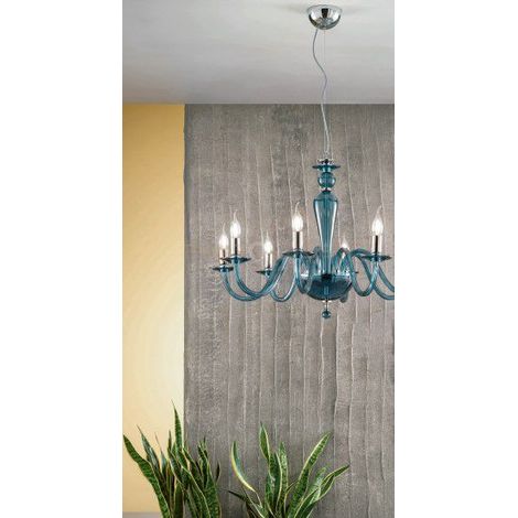 LAMPADARIO PAGANINI 12 LUCI OTTANIO CROMO ATTACCO E14 D.84CM