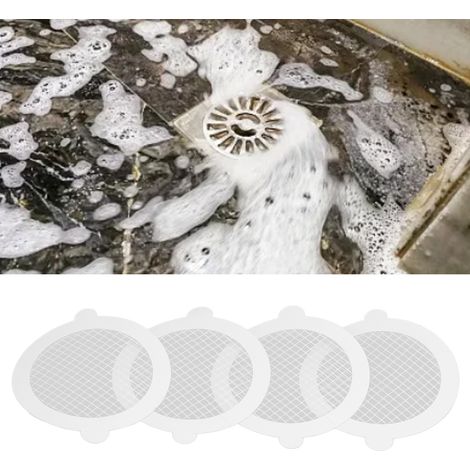 Capteur de Cheveux pour Drain de Douche - 50 Pièces Fibre de Verre, Maille 3mm Serrée Diamètre 9cm, Pratique et Confortable (1/5)