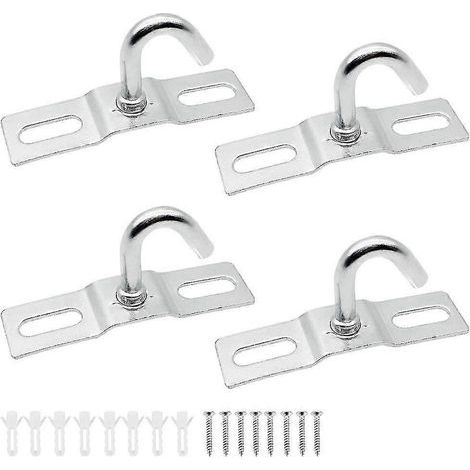 Lot de 4 crochets de plafond en acier inoxydable à visser au mur pour hamac, yoga, moustiquaire, gréement de bateau, accessoires de pont marin (1/5)