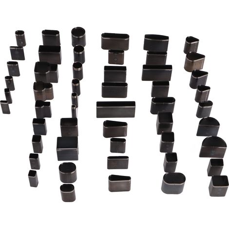 Ensemble de 52 emporte-pièces creux, en acier à haute teneur en carbone, disponibles en différentes tailles et styles, présenté dans une boîte avec des emporte-pièces en cuir, idéal pour les loisirs c (1/5)