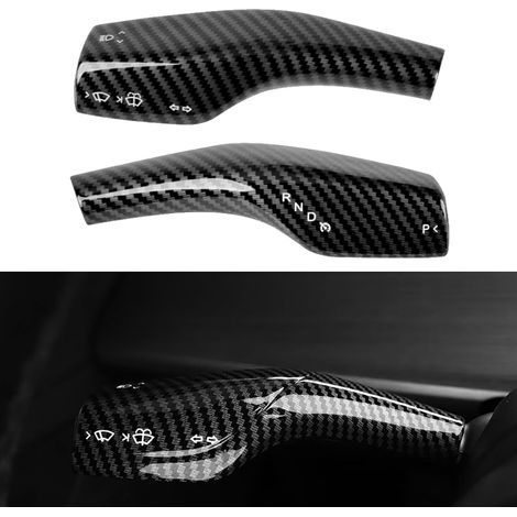 Passend für Tesla Model 3/Y, Schalthebelmanschette für den Innenraum, Verriegelungshebelgriffe, Zierblende aus Kohlefaser, Schaltwippen, Modifikationszubehör