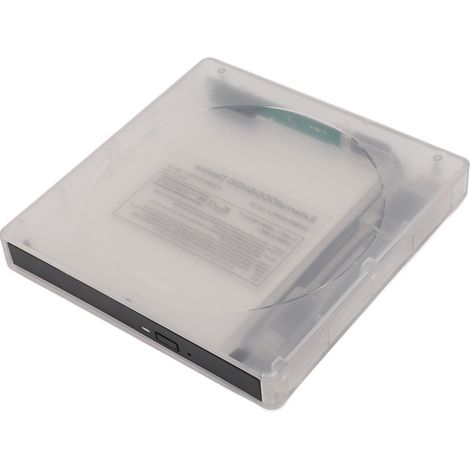 Boîtier pour lecteur optique externe transparent USB 3.0 Type C 5 Gbit/s, compatible CD, DVD et Blu-ray, avec connecteur SATA 12,7 mm, pour ordinateurs portables Windows et Linux. (1/5)