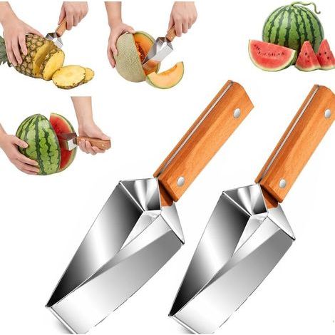 x Triangles de pastèque, Coupe-pastèque en acier inoxydable, Ustensile de cuisine, Trancheuse à fruits pour la cuisine, les fêtes de famille, le camping, Accessoire de cuisine (1/5)
