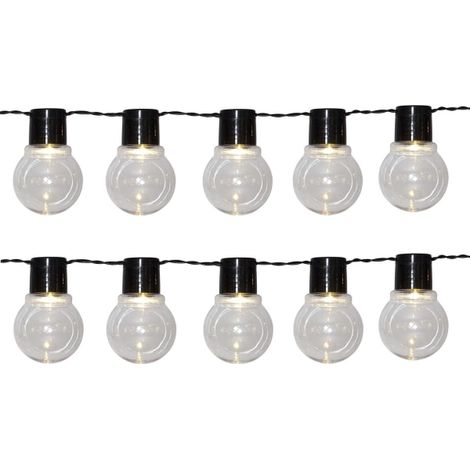 Guirlande lumineuse extérieure camping, boule lumineuse géante, 10 LED, 180cm, noire, à piles, ambiance festive (1/4)