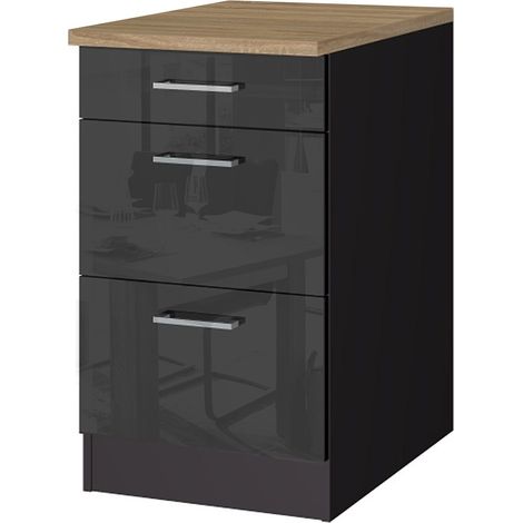 Küchen-Auszugschrank 50 MARANELLO-03 Anthrazit Hochglanz Breite 50 cm (1/3)