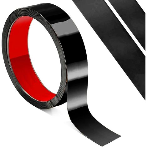 5 M Garniture de Moulage Métallisée, Moulures DéCoratives Autocollantes En Acier Inoxydable, Stick Moulure Flexible Auto Adhésive pour la Décoration des Chambres et des Salons, Noir (1/5)
