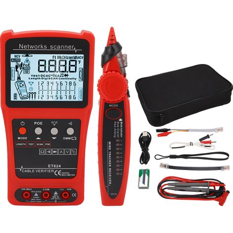 Jeffergarden Traceur de fil multifonctionnel CAT5 CAT6, testeur de câble réseau, détecteur de ligne, analyseur de Circuit numérique avec batterie (1/5)