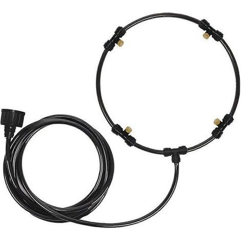 Anneau De Refroidissement - Kit Brumisateur Pour Ventilateur Exterieur - Compatible Robinet Jardin - 4 9 M Tuyau - Noir (1/5)