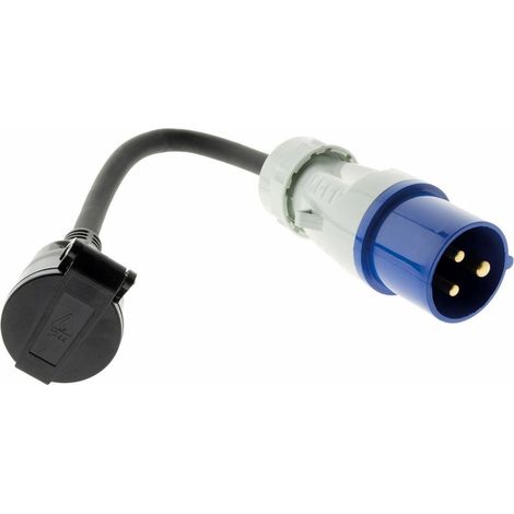 – Adaptateur électrique femelle 16A vers mâle CEE17 – Étanchéité IP44 – Câble H07RN-F 3G2,5mm² – Pour camping et marinas (1/5)
