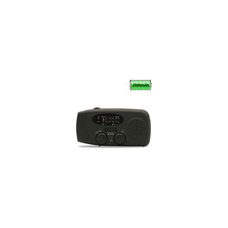 Solar Radio, Survival Hand AM/FM Weather Disaster Prevention Radio With 3 Charging Methods, 2000mAh Rechargeable USB Phone Charger, LED Bright Flashlight, Use For Household And Outdoor Camping, Hiking (1/5)