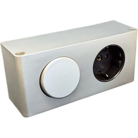 MiniBox 1 prise Schuko + 1 interrupteur prise de table argentée I Prise avec 230 V max. 3600 W I Parfait pour l'armoire à miroir et l'atelier (1/5)