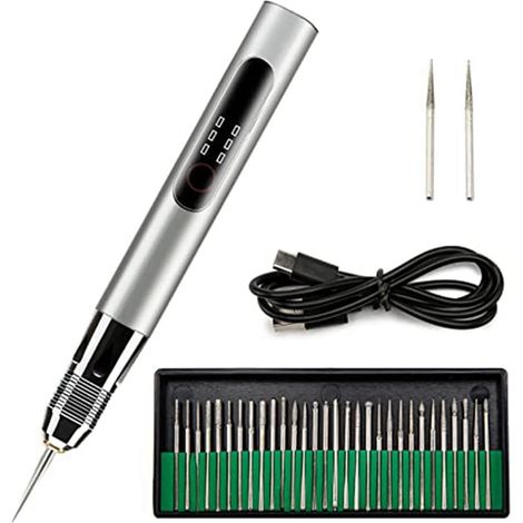 1 Set Stylo de Gravure Électrique Polissage Machines à Ongles Outil de Gravure Sans, A (1/5)