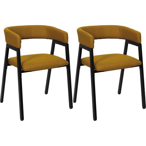Lot de 2 Chaises Design "Atome" 74cm Jaune (1/5)